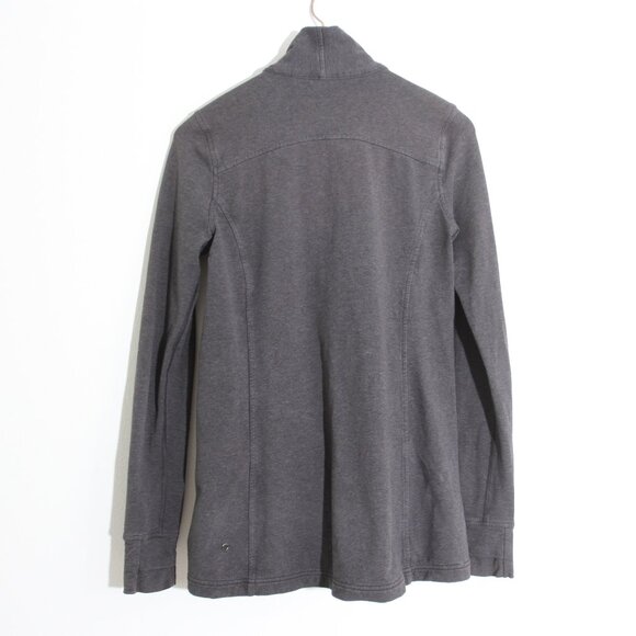 Lululemon Coast Wrap II Heathered Black Gray Cardigan Sweater Open Front Size 6 - Picture 13 of 15
